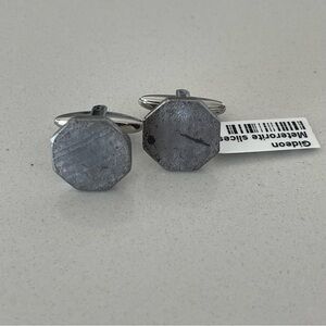 One of a kind Gideon Meterorite slices cuff links